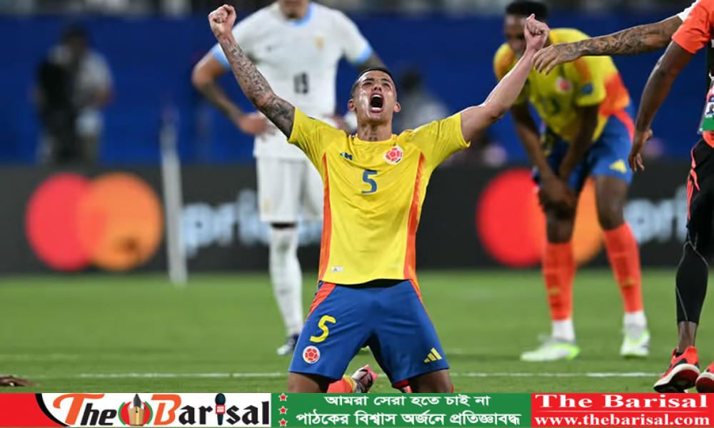 ১০ জনের দল নিয়ে উরুগুয়েকে হারিয়ে ফাইনালে কলম্বিয়া