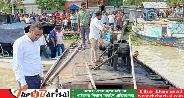 ঝালকাঠিতে অবৈধভাবে বালু উত্তোলন, ৫ ড্রেজার জব্দ